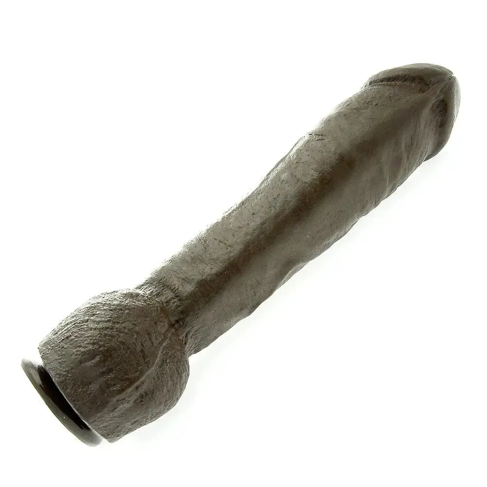 12-inch Realistic Feel Black Penis Dildo with Balls and Suction-cup