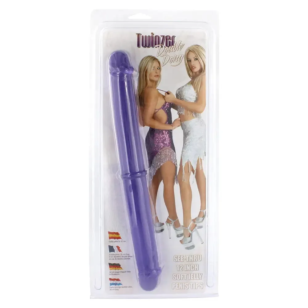 12-inch Seven Creations Soft Jelly Purple Double Dildo