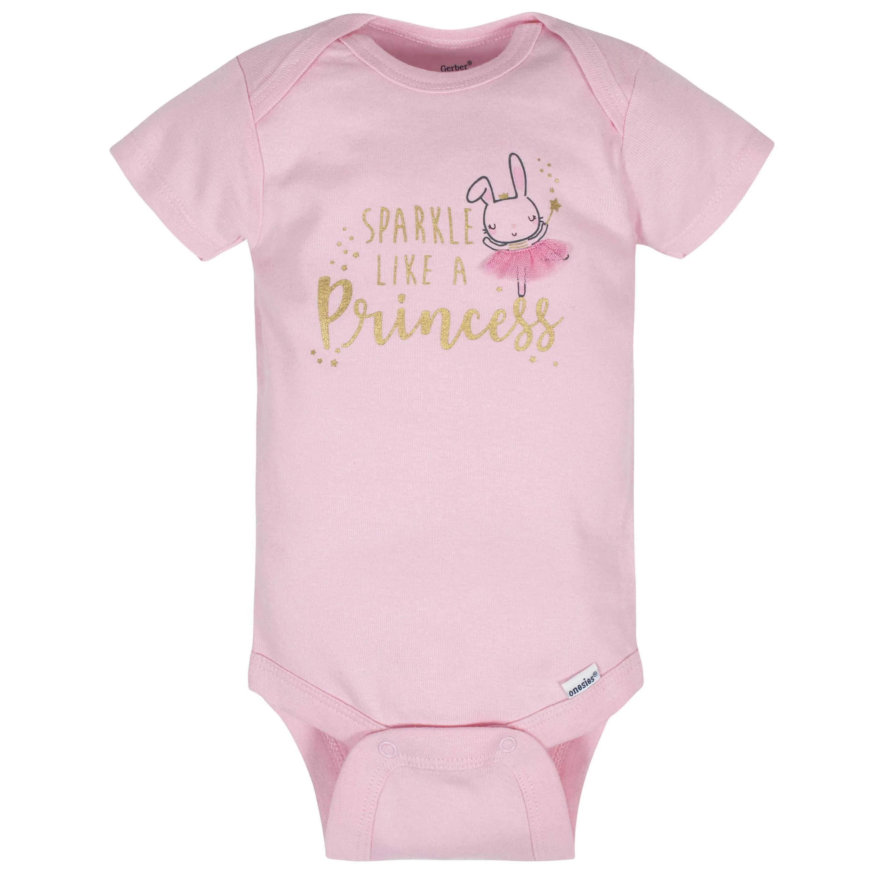 4-Pack Baby Girls Princess Short Sleeve Onesies® Bodysuits