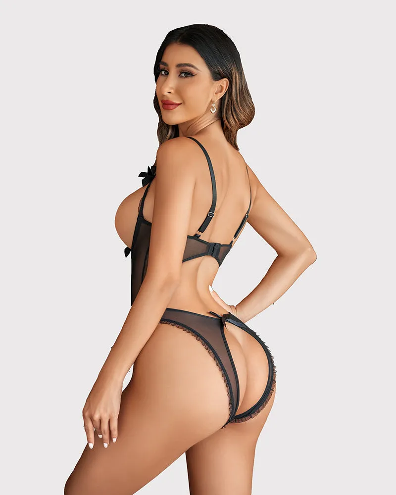 4Pack One Piece Crotchless Lingerie