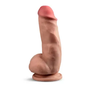 7 Inch Girthy Posable Dildo With Balls - Mocha