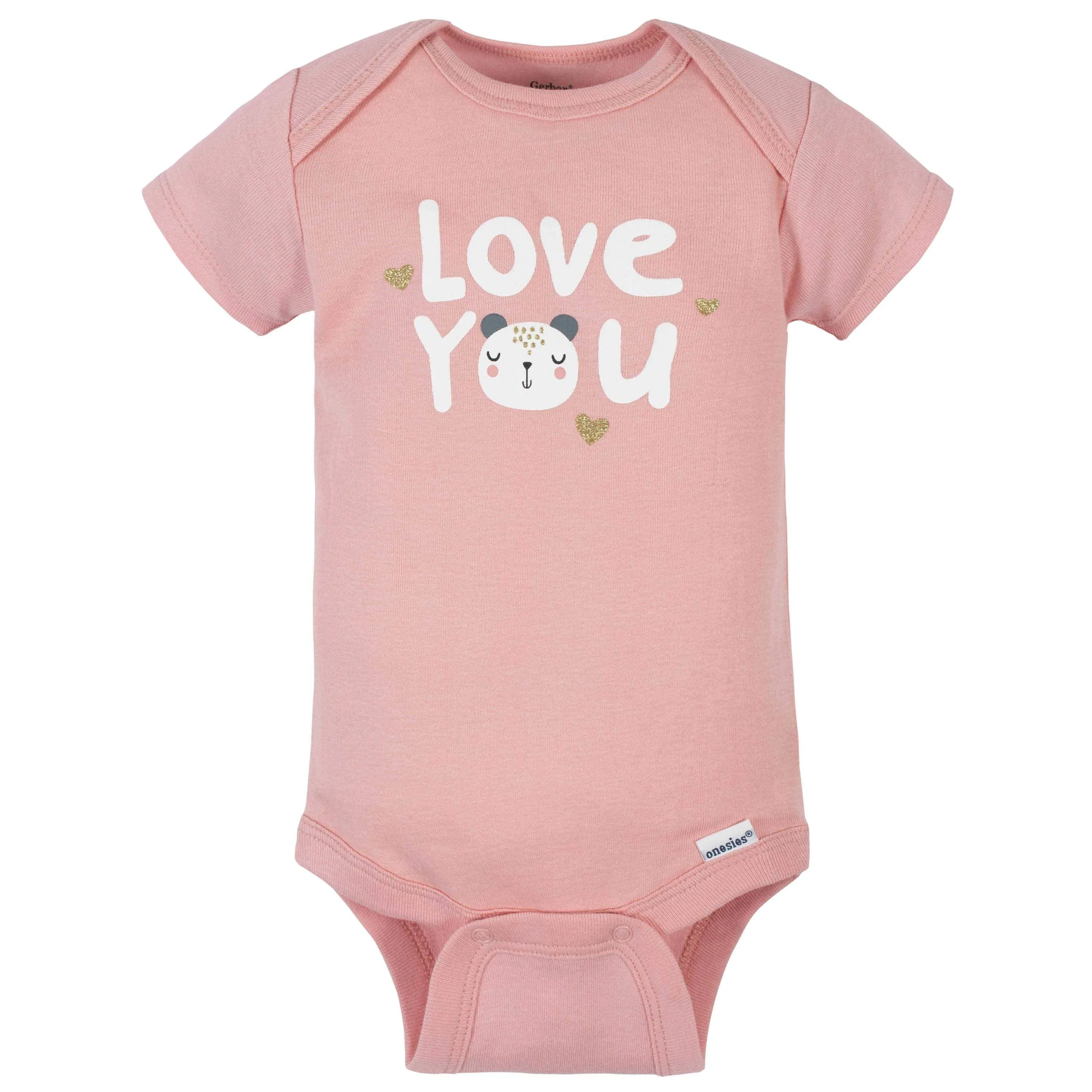 8-Pack Baby Girls Bear Short Sleeve Onesies® Bodysuits