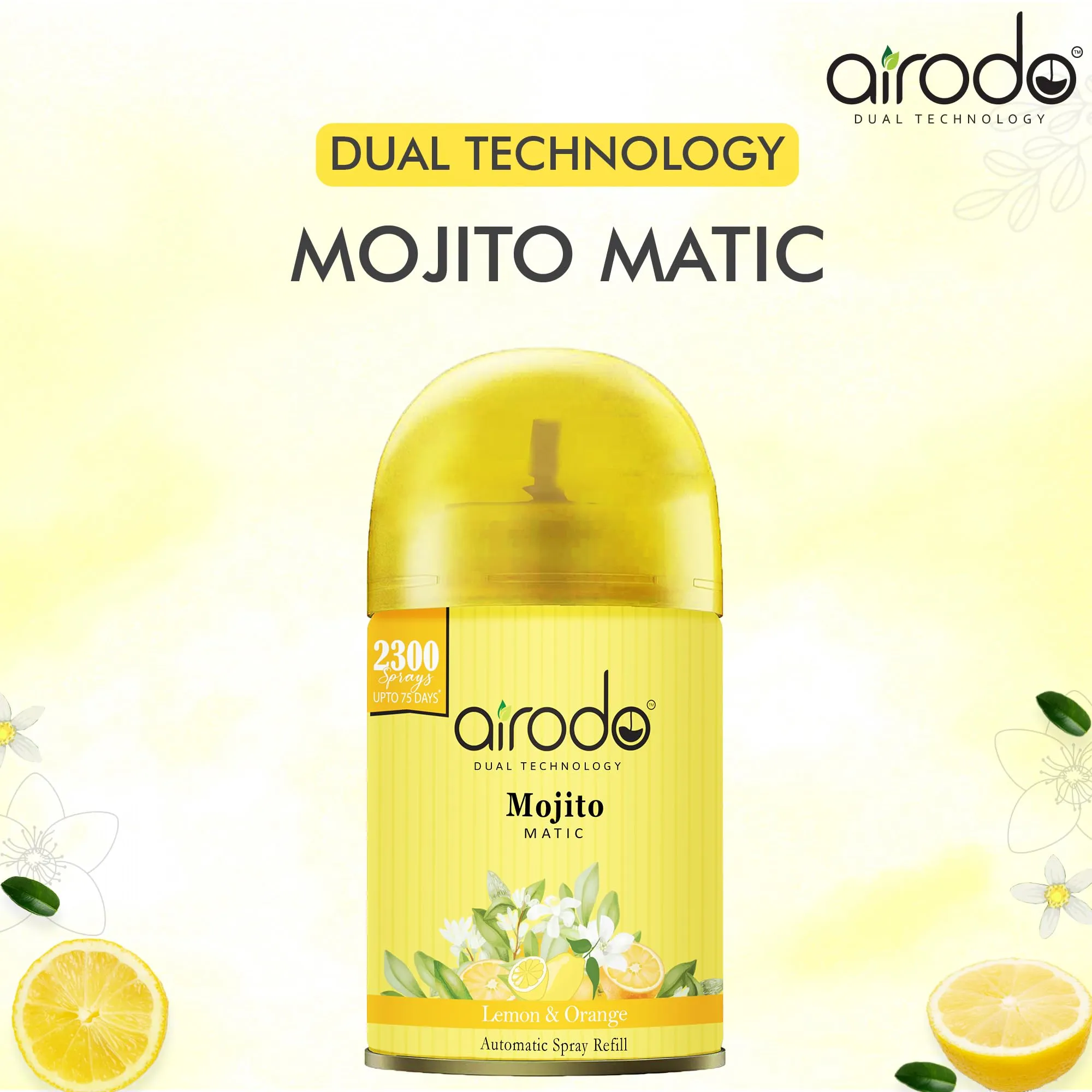 Airodo Automatic Room Fresheners Refill Air Matic Boost Home Fragrance with 2300 Sprays Each Bottle Mojito Pack of 1