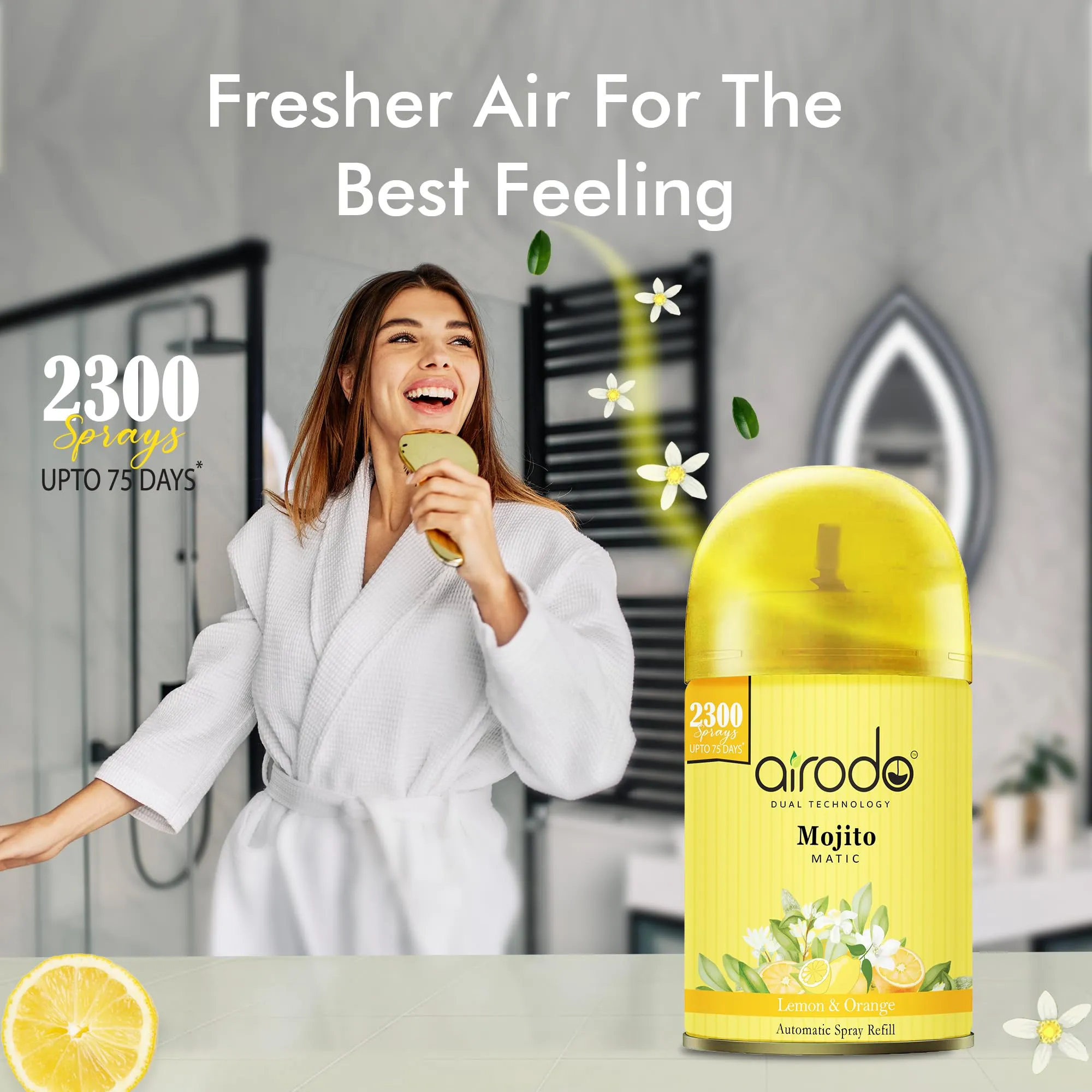 Airodo Automatic Room Fresheners Refill Air Matic Boost Home Fragrance with 2300 Sprays Each Bottle Mojito Pack of 1