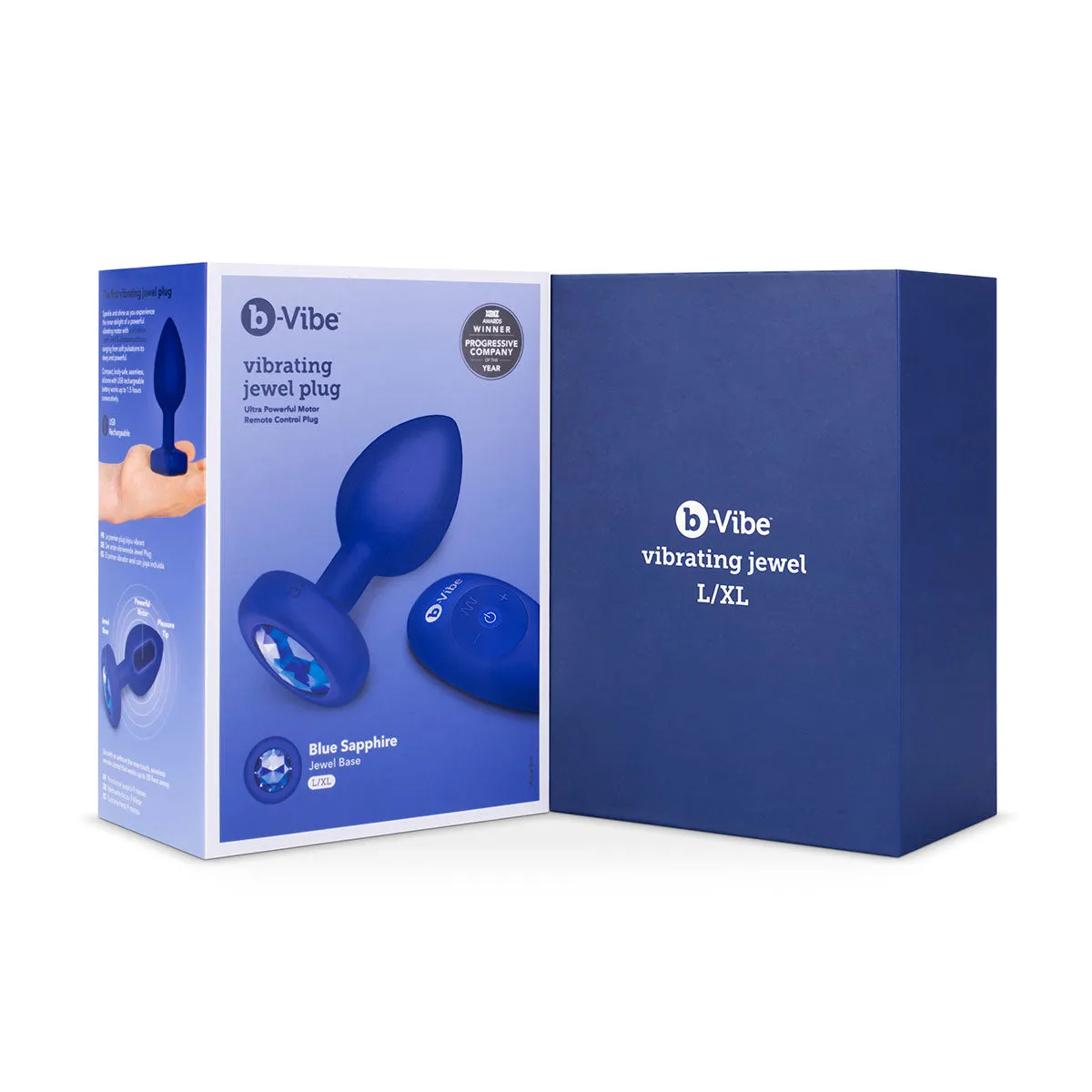 B-Vibe Vibrating Jewel Plug L/XL - Blue Sapphire