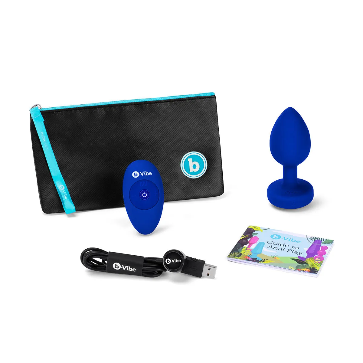 B-Vibe Vibrating Jewel Plug L/XL - Blue Sapphire