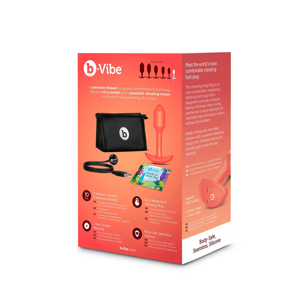 b-Vibe Vibrating Snug Plug 1 (S) - Orange