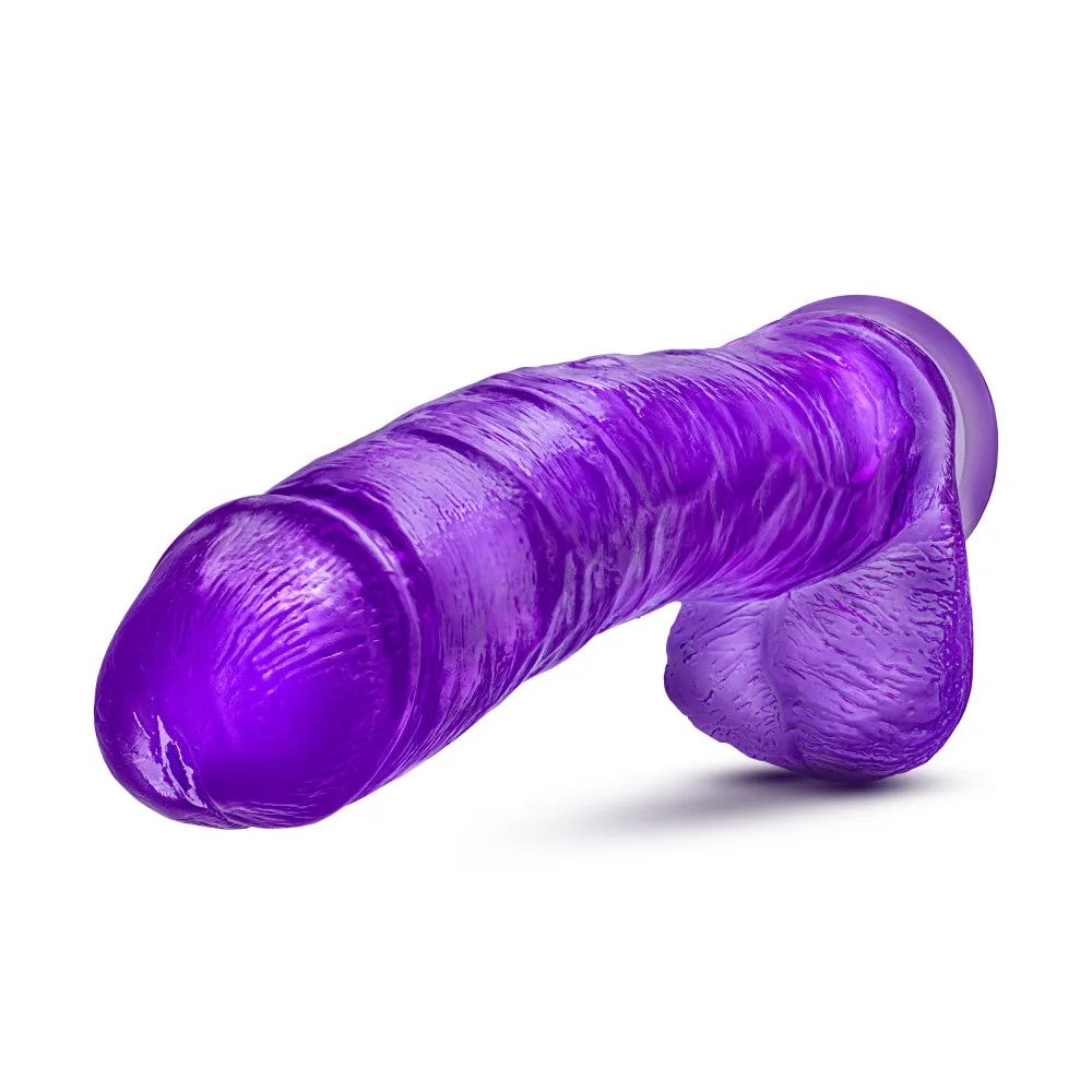 B Yours Plus By Blush® | Hefty N’ Hung Purple 14-Inch Long Dildo With Balls & Suction Cup Base