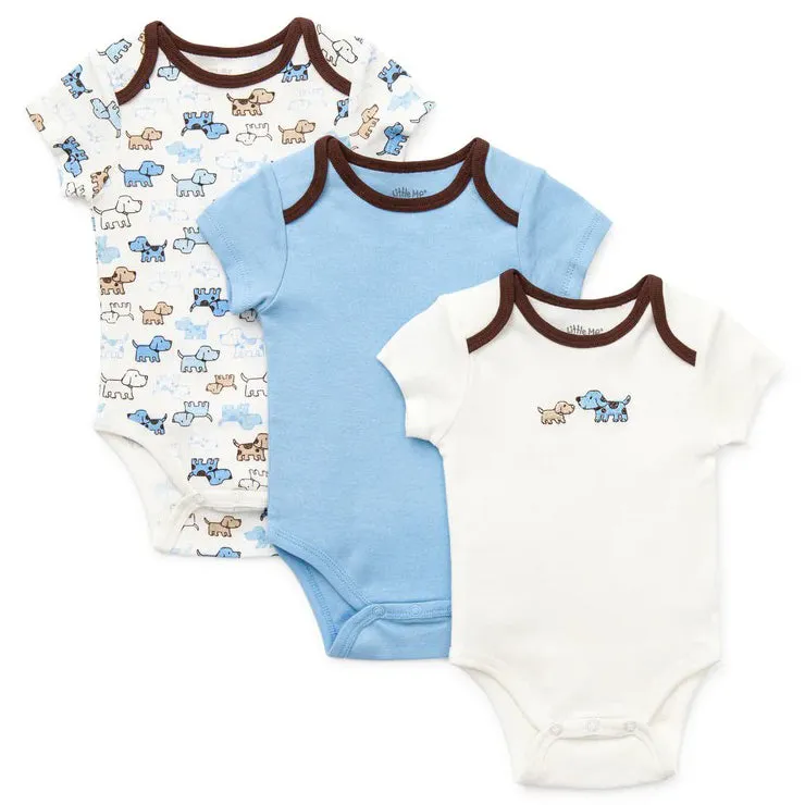 Baby Boys' 3-Pack Cute Puppies Bodysuits LB802568N