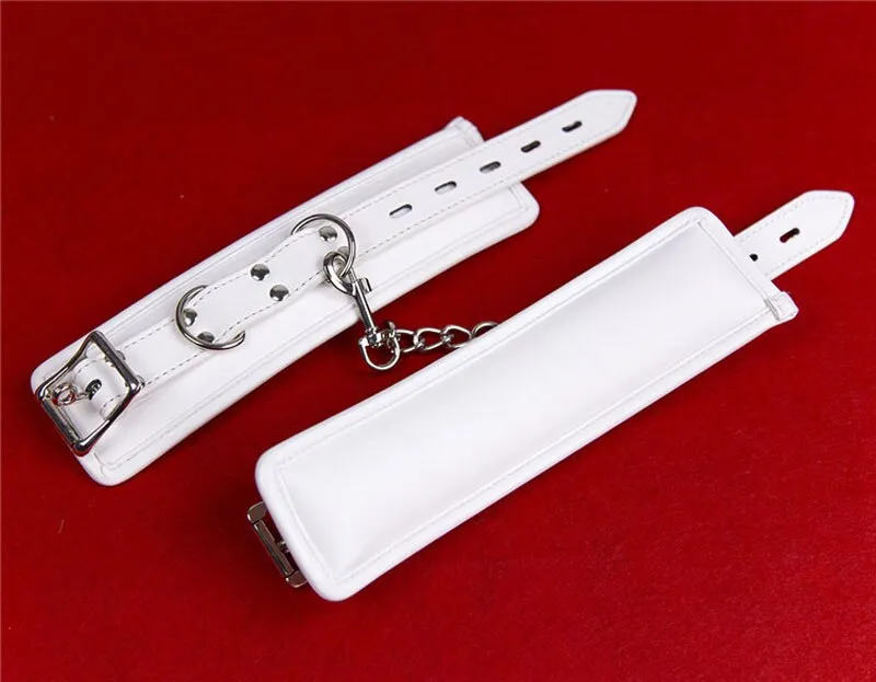 BDSM  White Slave Hand Ankle Cuffs