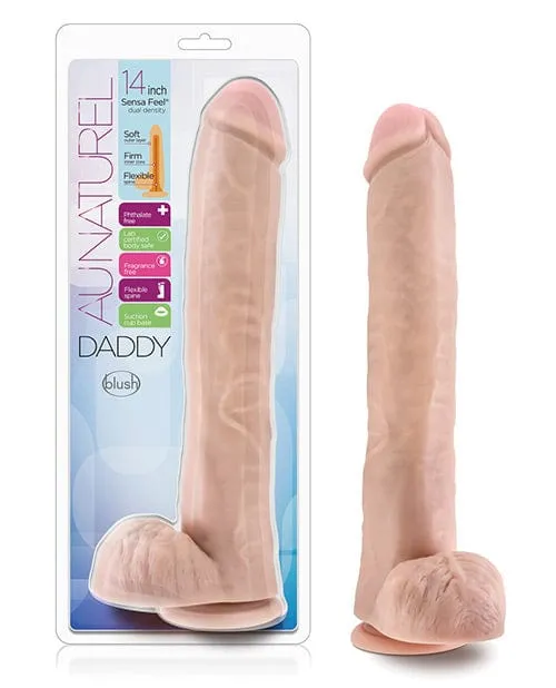 Blush Au Naturel Daddy 14" Sensa Feel Dual Density Dong with Suction Cup