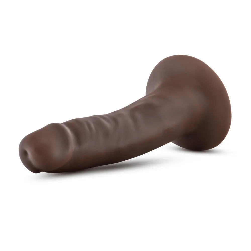 Dr. Skin Plus By Blush® | Realistic Chocolate 5.5-Inch Long Soft Yet Erect & Posable Dildo With Suction Cup Base