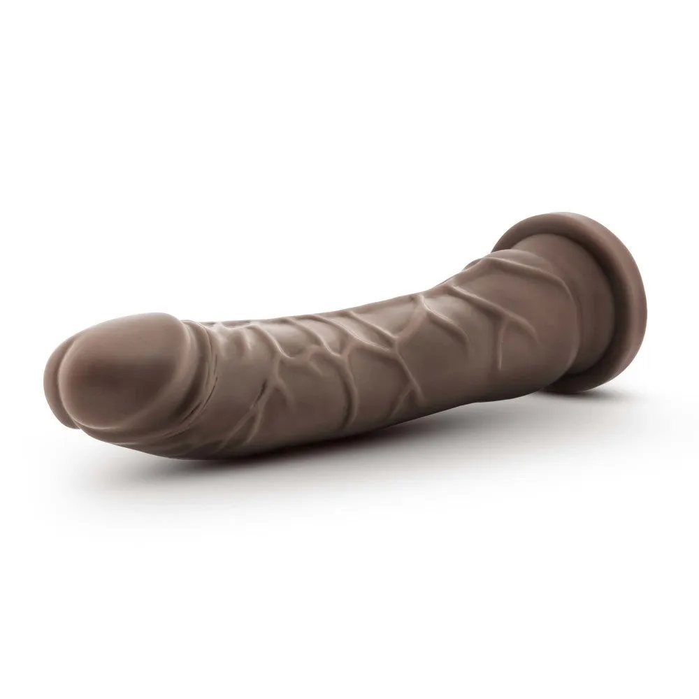 Dr. Skin Plus By Blush® | Realistic Chocolate 9-Inch Long Soft Yet Erect & Posable Dildo With Suction Cup Base