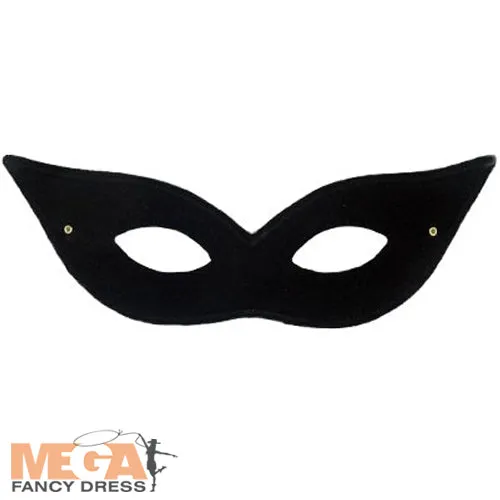 Flyaway Domino Black Eye Mask Mysterious Masquerade Accessory