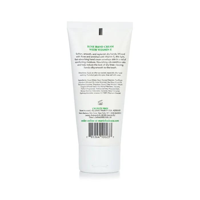 Hand Cream With Vitamin E - Rose - 85g/3oz