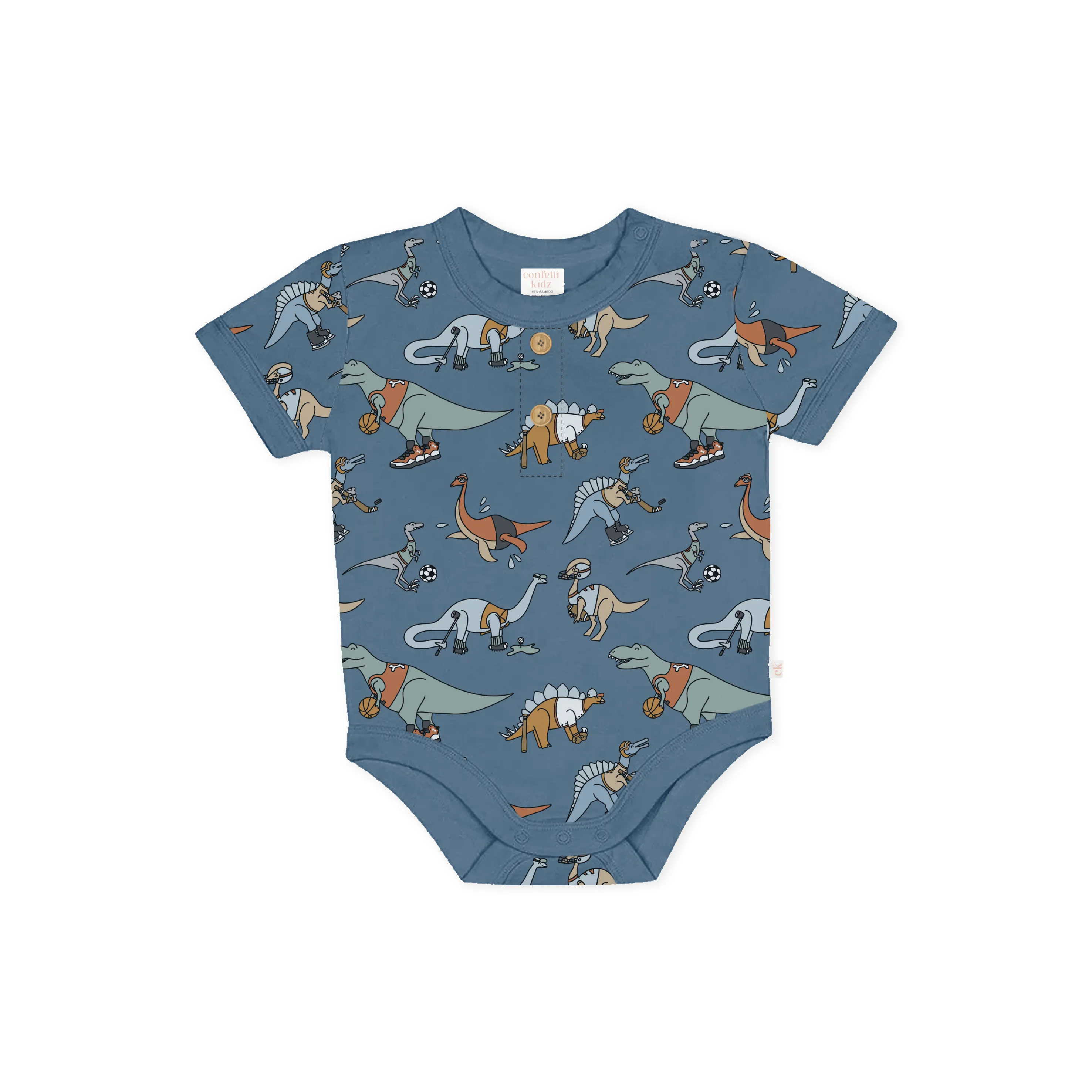 Henley Bodysuit - Sporty Dinos