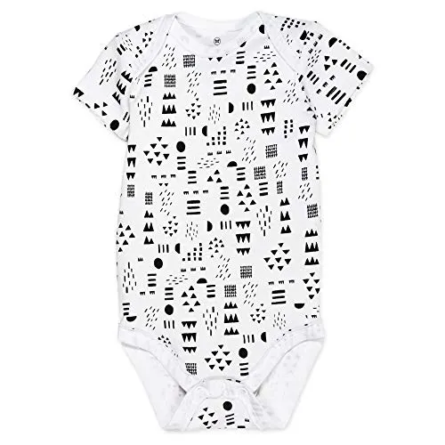 HonestBaby: Organic Cotton Short-Sleeve Baby Bodysuits - 100% GOTS Certified (Pack of 5)