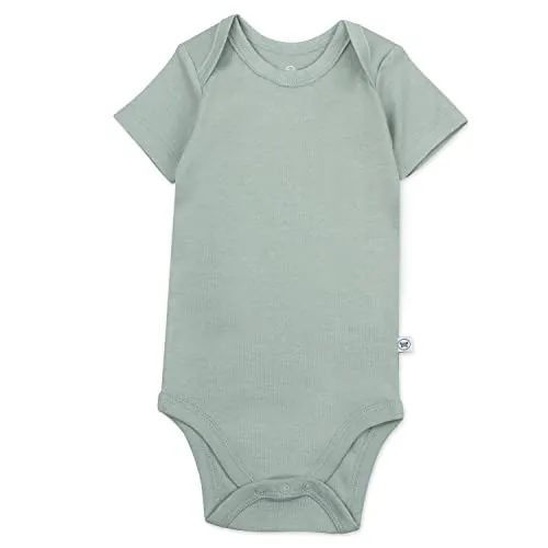 HonestBaby: Organic Cotton Short-Sleeve Baby Bodysuits - 100% GOTS Certified (Pack of 5)