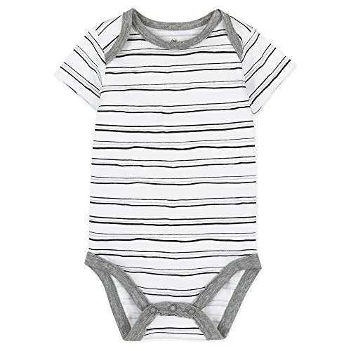 HonestBaby: Organic Cotton Short-Sleeve Baby Bodysuits - 100% GOTS Certified (Pack of 5)