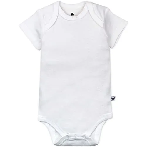 HonestBaby: Organic Cotton Short-Sleeve Baby Bodysuits - 100% GOTS Certified (Pack of 5)