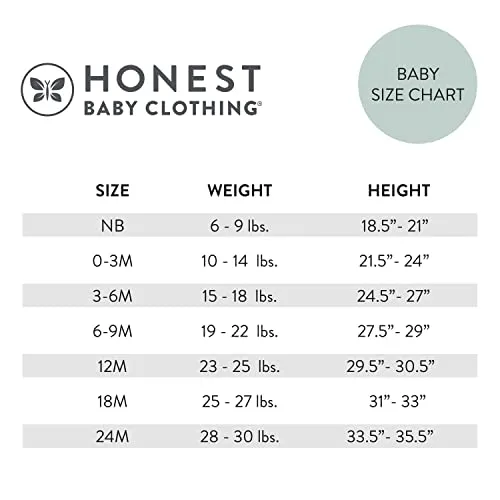 HonestBaby: Organic Cotton Short-Sleeve Baby Bodysuits - 100% GOTS Certified (Pack of 5)