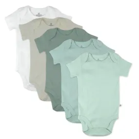 HonestBaby: Organic Cotton Short-Sleeve Baby Bodysuits - 100% GOTS Certified (Pack of 5)