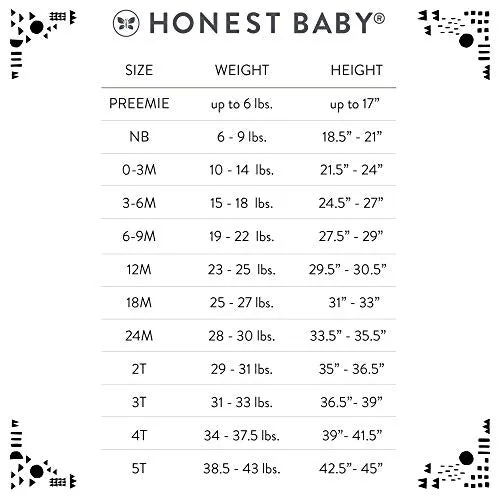 HonestBaby: Organic Cotton Short-Sleeve Baby Bodysuits - 100% GOTS Certified (Pack of 5)