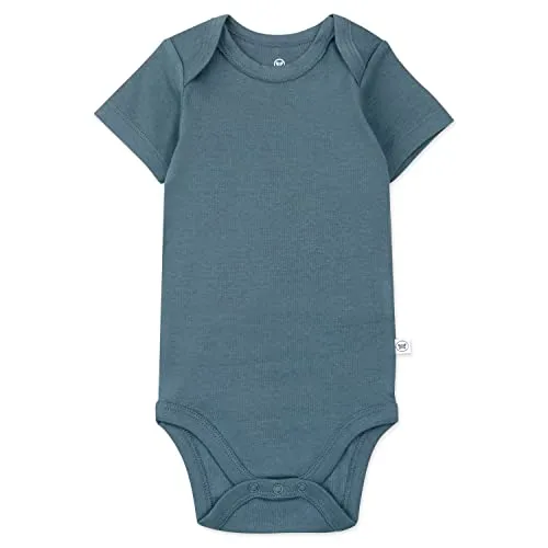 HonestBaby: Organic Cotton Short-Sleeve Baby Bodysuits - 100% GOTS Certified (Pack of 5)