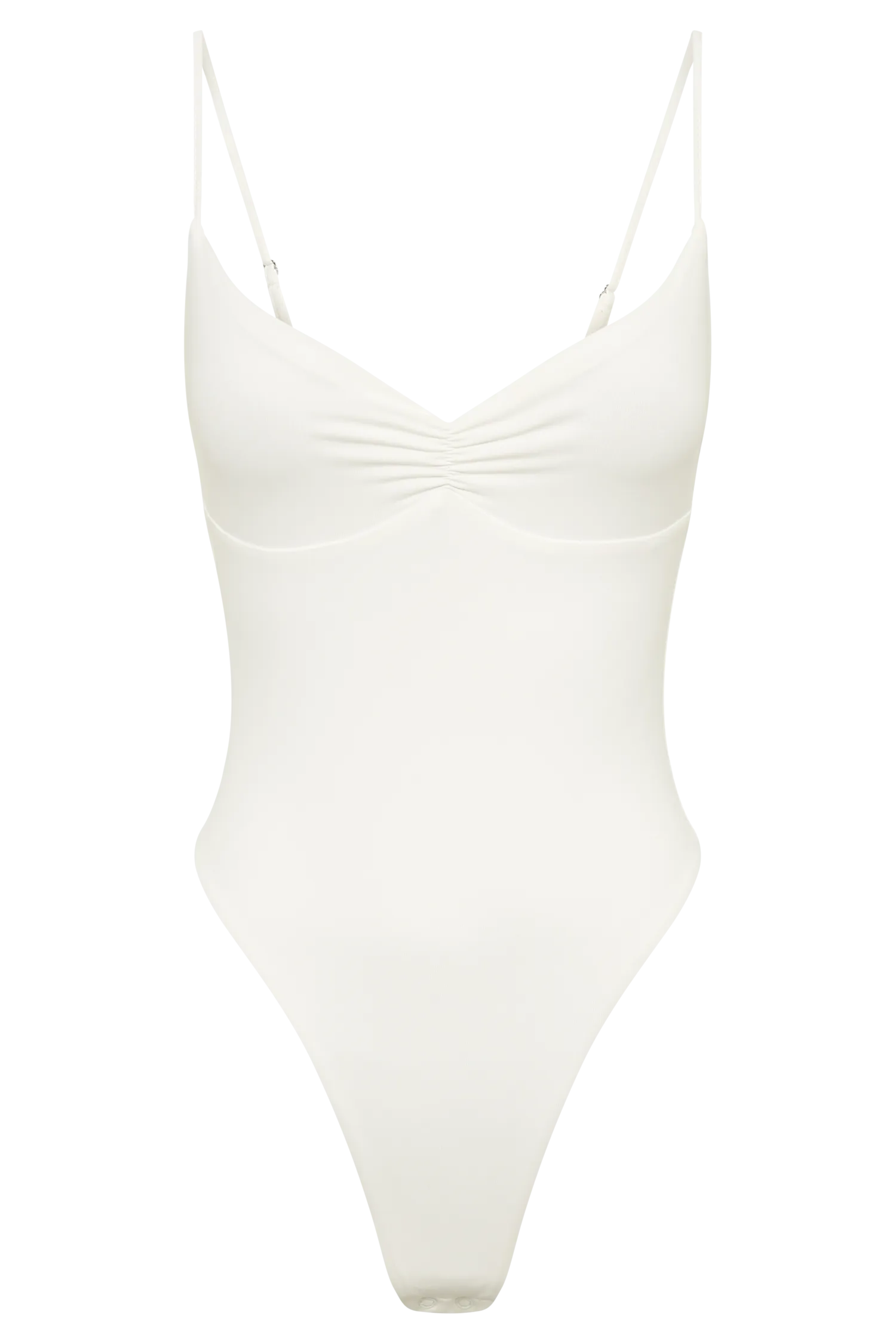 Leah Recycled Nylon Backless Bodysuit - White