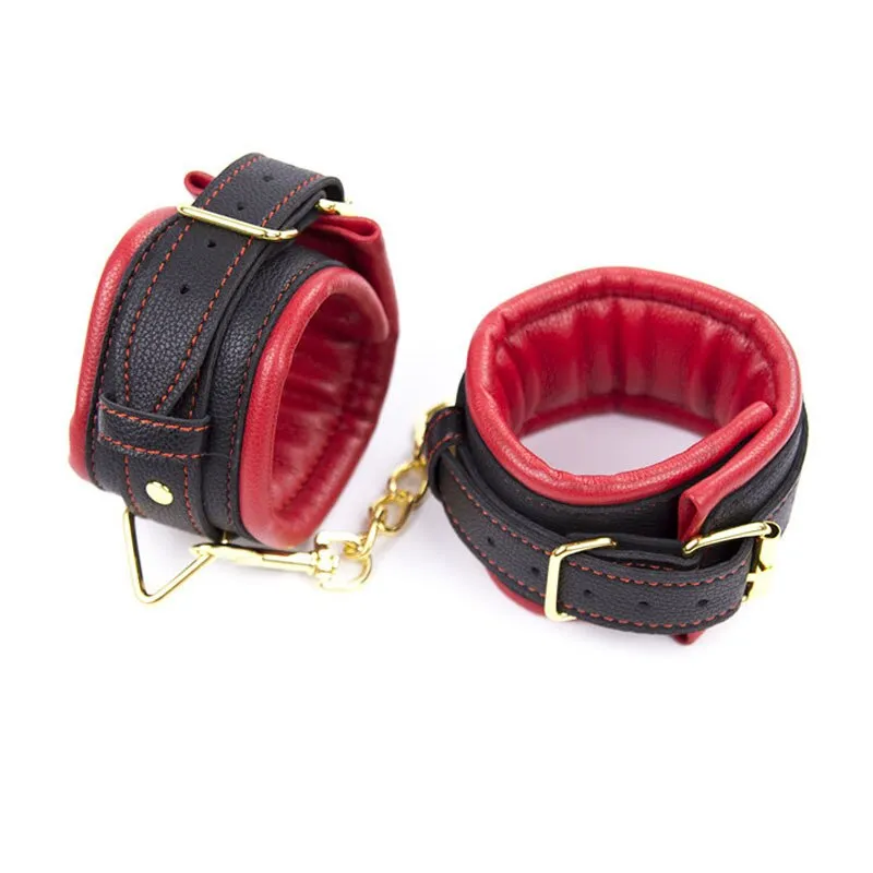 Leather BDSM Bondage Hand Ankle Cuffs