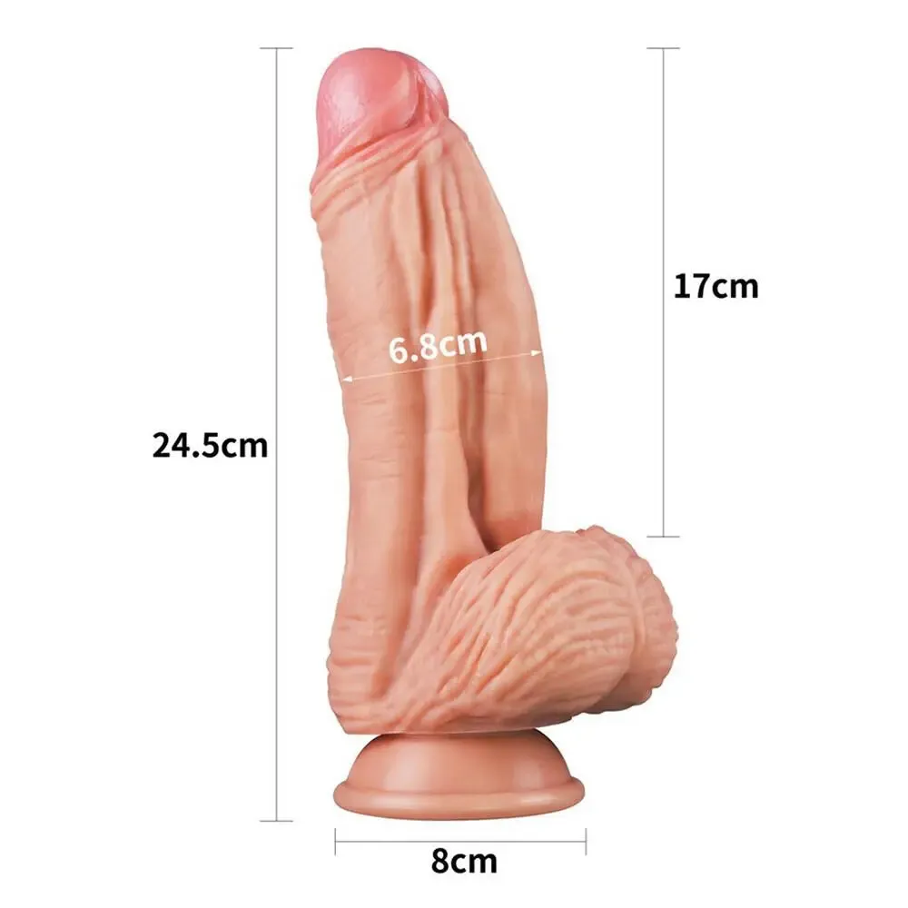 Lovetoy Silicone Flesh Pink Realistic Dildo with Suction Cup