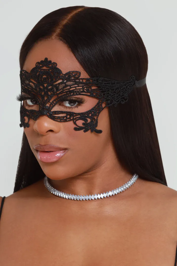 Masked Magic Lace Masquerade Mask - Black