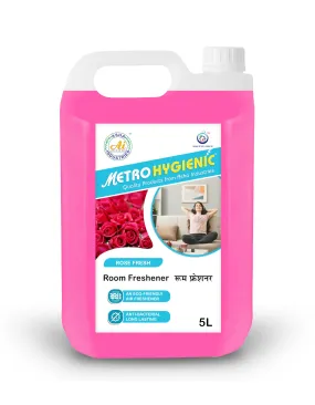 Metro Hygienic Room Freshener, 5L - Rose, Ready to Use, Water-Based - Long-Lasting Fragrance, Eliminates Odors, Suitable for Home, Hotel, Restaurant etc.