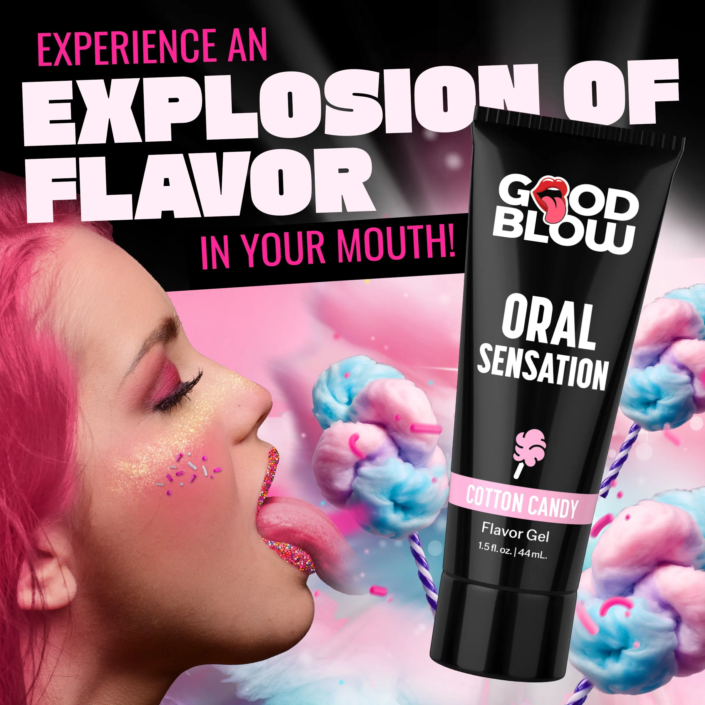 Oral Sensation Flavor Gel POP Display Strawberry/Cotton Candy