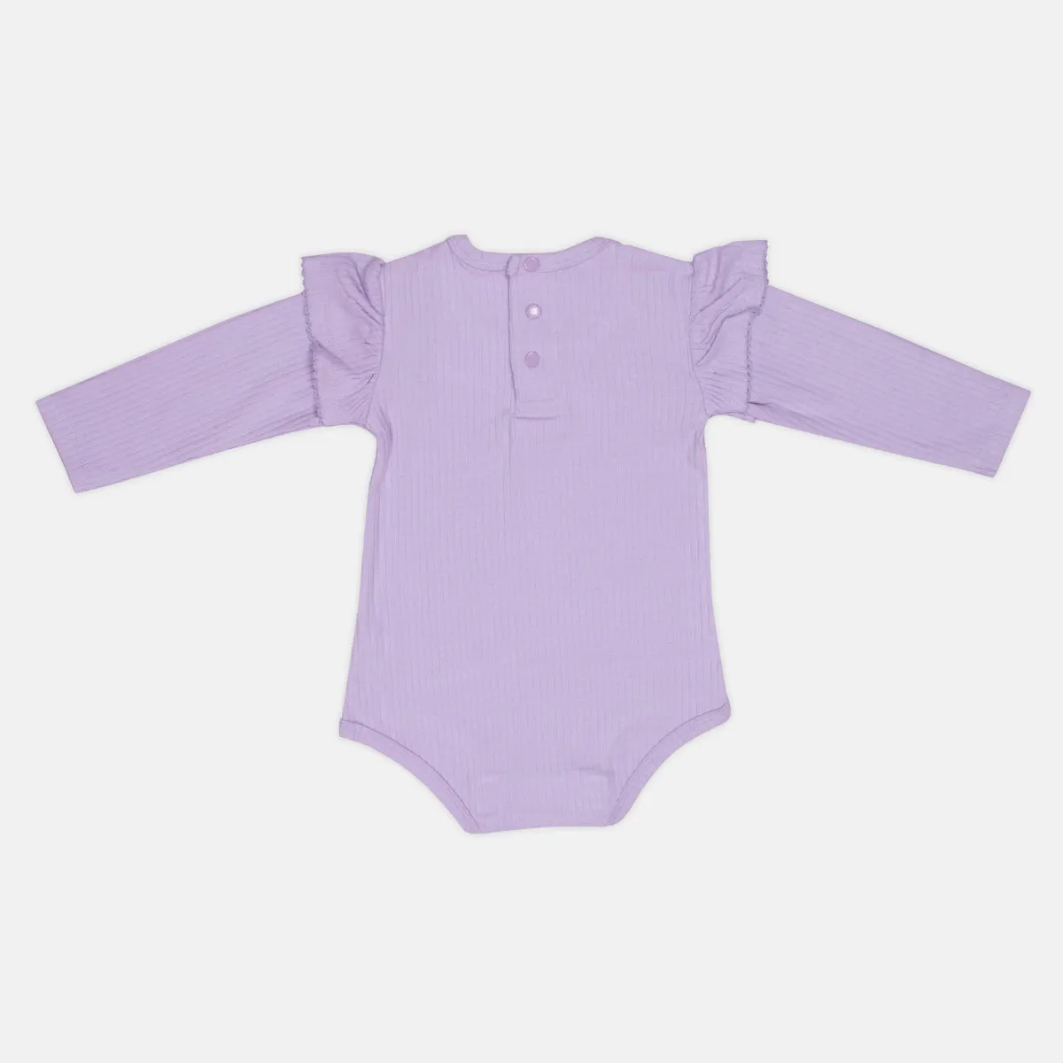 Pack of 3 Long Sleeved Ribbed Bodysuits with Frills