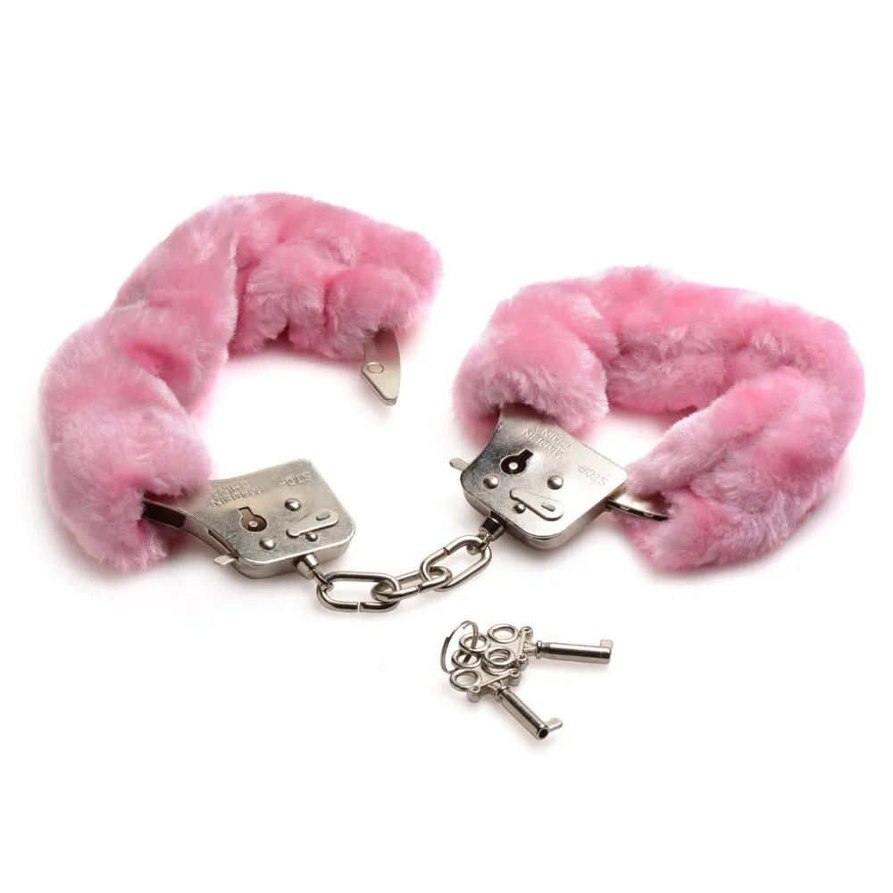 Pink Fur-Lined Bondage Cuffs