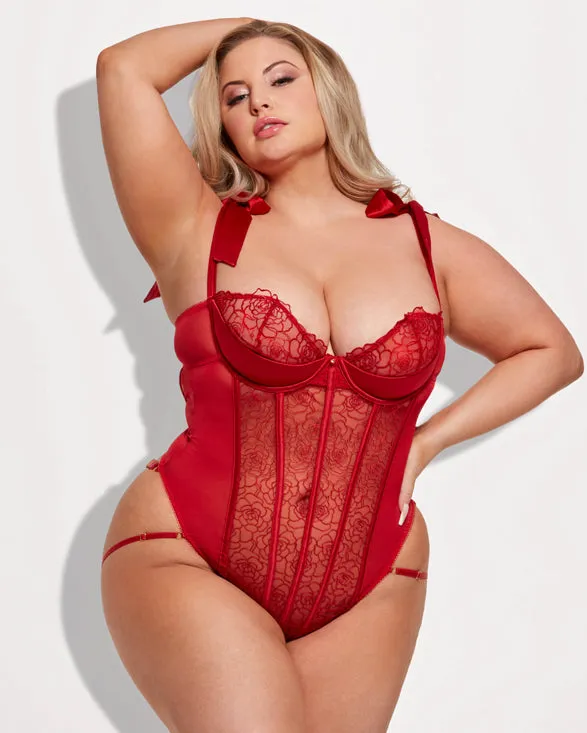 Rosalie Rouge Strappy Lace Teddy