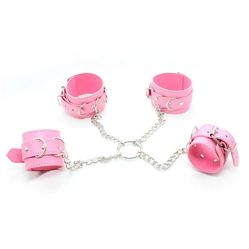 Slave BDSM Handcuffs Chain Ankle Cuffs