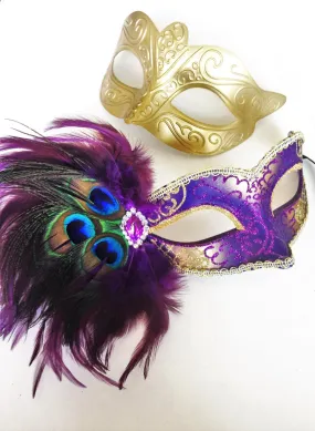 Venetian Masks - Purple/Gold