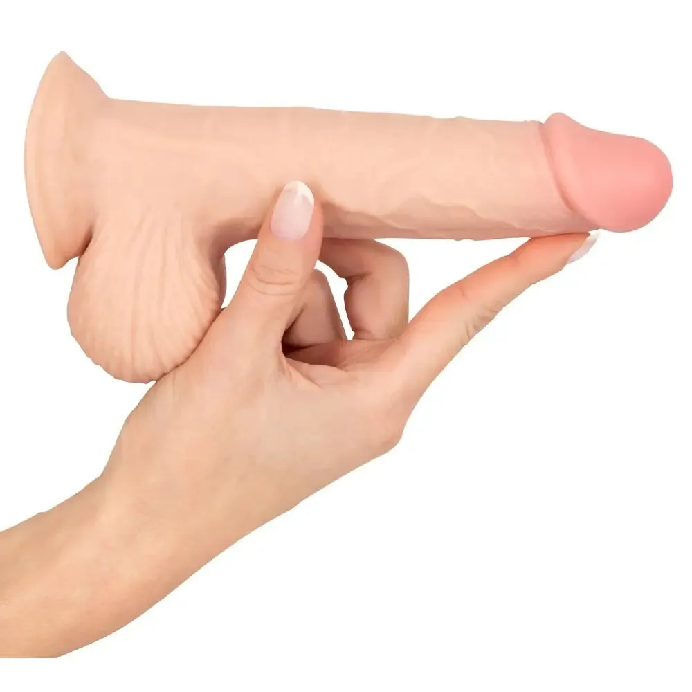 You2toys Rubber Flesh Pink Realistic Dildo with Suction Cup and Balls